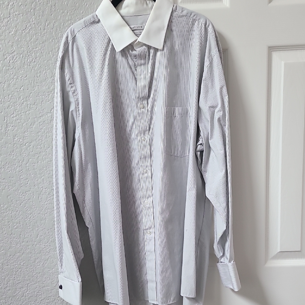 Van Heusen White Dress Shirt with Contrasting Collar
